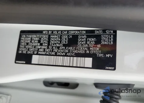 2015 Volvo Xc60 T5 Premier из США, поврежденный, VIN YV4612RK7F2713012